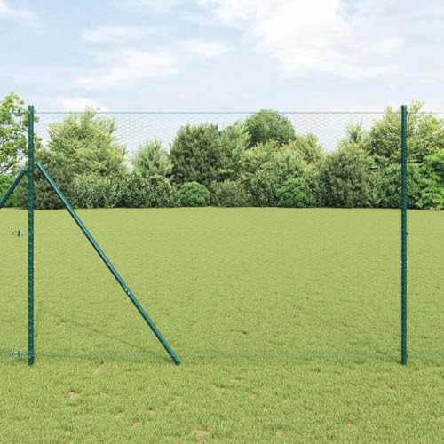 Qnhdfrt Clôture de poulailler - 5000 x 3,2 cm - Hauteur : 160 cm - En acier PVC - Vert - Avec poteaux - Clôture de pâturage pour chien - Brise-vue - Clôture de jardin d'extérieur