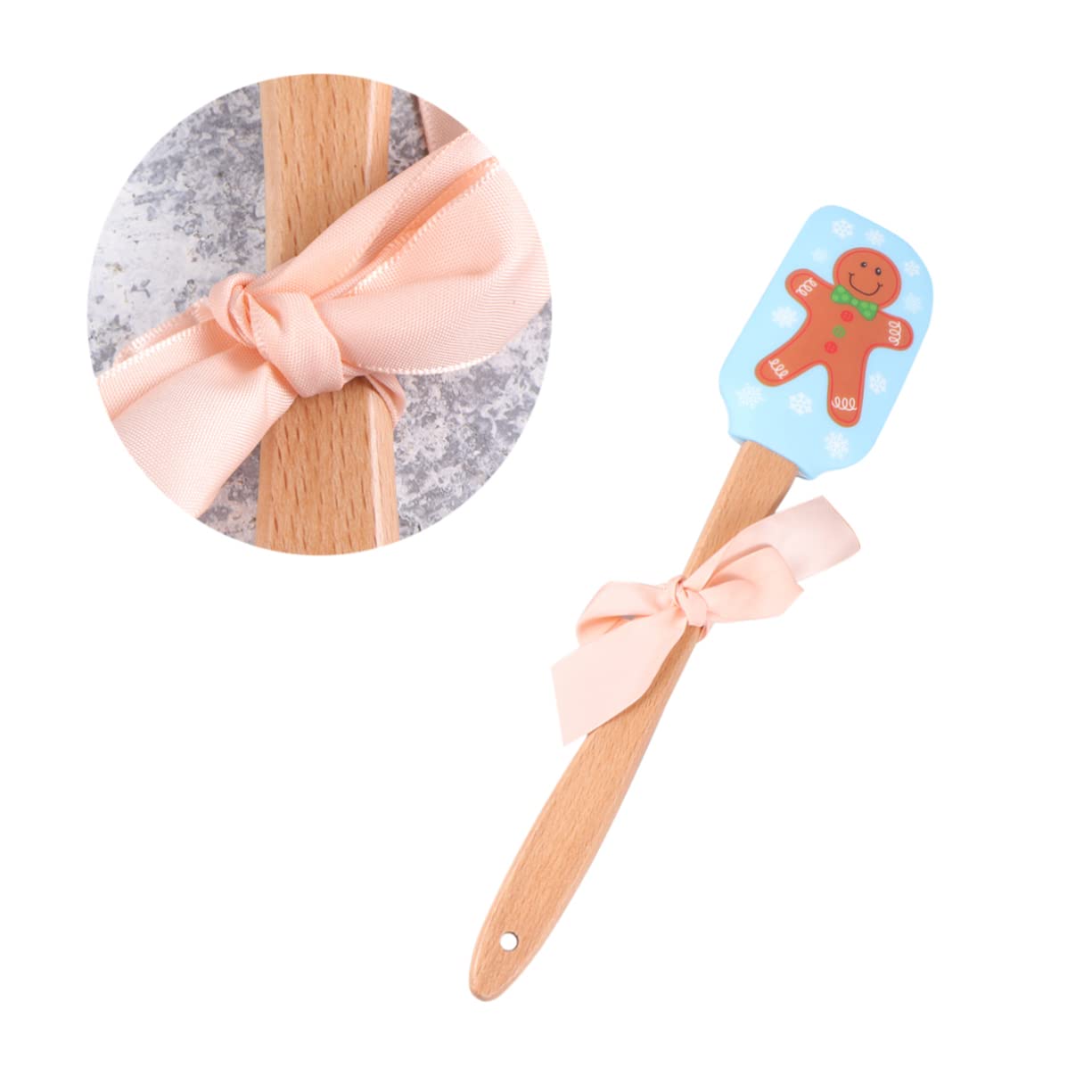 ABOOFAN 6 Stück Weihnachtlicher Silikon Spatel mit Holzgriff Festliche Butter und Cremeschaber Flexible Küchenhelfer für Backen Dekorieren und Teigschaben als und Küchenaccessoire