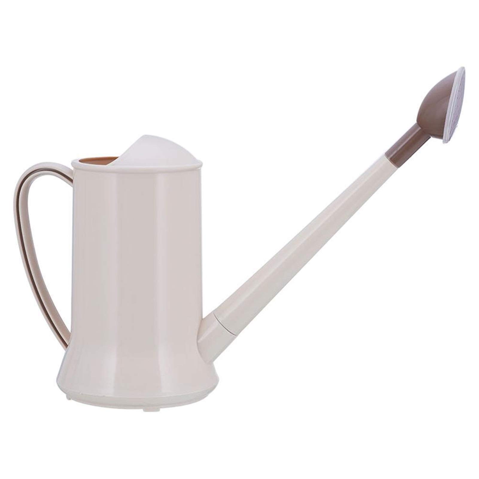 Esta regadera de Exterior, regadera de plástico de 2 litros para jardinería, aspersor de riego doméstico con Boquilla Larga Grande, Maceta de riego Retro (Beige)
