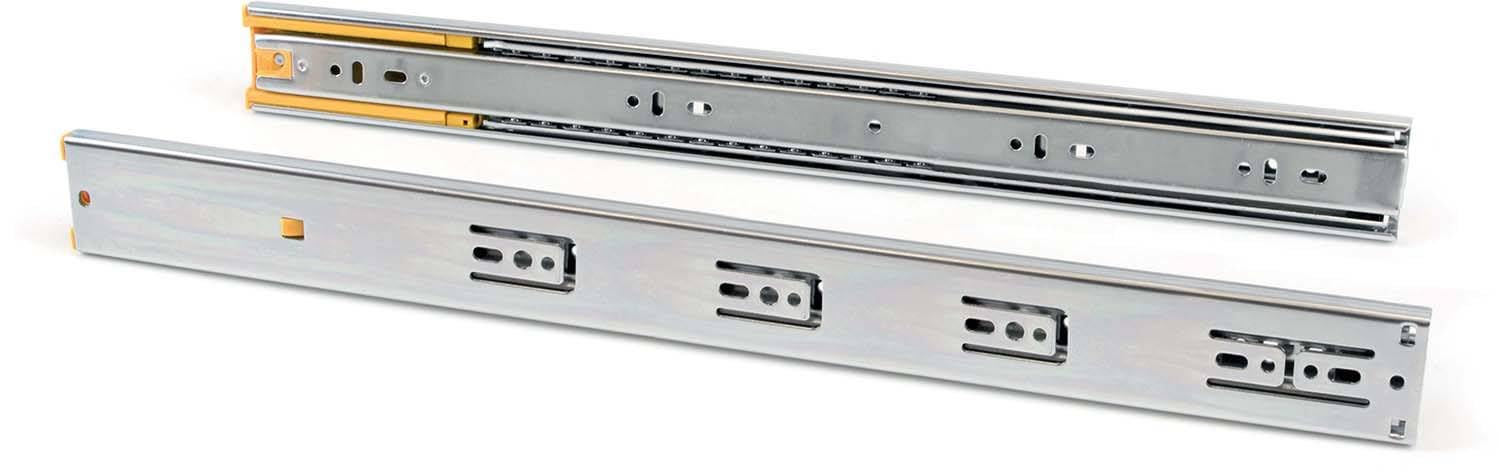 Emuca - Ball Bearing Drawer Slides 45x350mm (1,77x13,7 inch), Set of 1 Pair of Full Extension Drawer Runners with Soft Closing