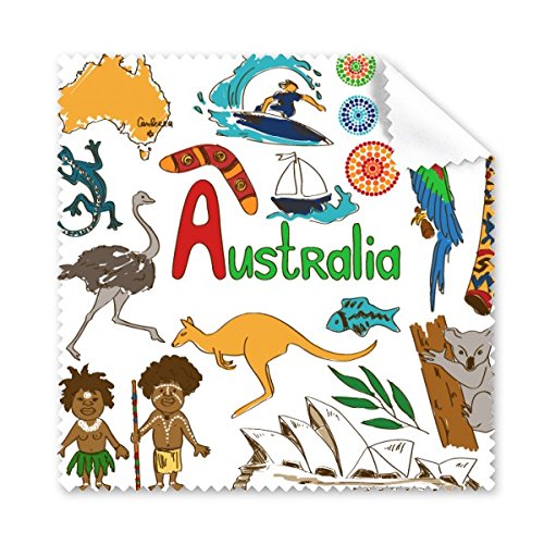 Tissu lunettes microfibre et essuie-écran smartphone imprimé paysage Australie
