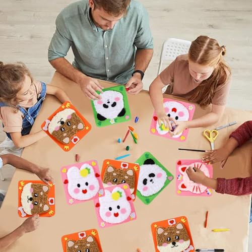 Image of 4Pcs Creative Sewing Kit for Kids, Hand Embroidery Kit for Beginners with Cute Animal Designs, Stitching Kit for Children, Fun DIY Craft Activity for Skill Development (Pink Pink)