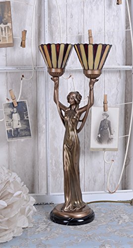 Tischlampe Jugendstil Tiffany Schirme Leuchte Frauenskulptur Lampe Palazzo Exklusiv - 4