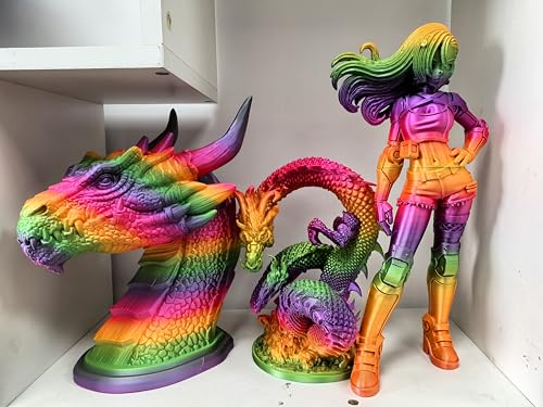 Image of PLA 3D Printer Filament,Candy Silk Rainbow S3,Glossy Multi Color PLA Filament 1.75mm,Net Weight 1kg(2.2lbs) Accuracy + /-0.05mm