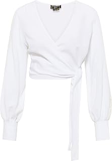 CARNEA Damen Wickeltop 19123098-CA04, Weiss, M
