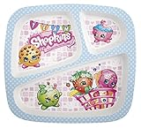 Zak Designs SHPA-0010 Shopkins 3-Section Kids Plate, Kooky Cookie, Single, Multicolor