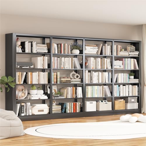 Image of VASAAOSD Bookshelf, Heavy Duty Metal Book Shelf, 69 inch Tall Black, 1+1 Set | Adjustable Shelves, 280lbs Shelf Capacity, Industrial Large Office Bookcase, Display Book Organizer, For Living Room Library