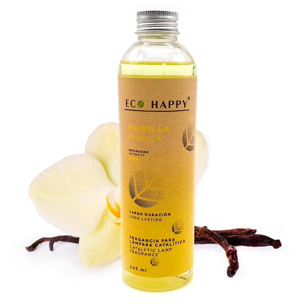 Pack lámpara catalítica Mosaico Azul Océano + Fragancia Aroma Vainilla Eco 245 ml - Elimina Malos olores, Limpia, sanea y perfuma el Ambiente