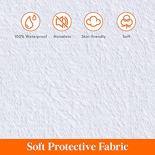Image of Waterproof Mattress Protector King Size 75x72 - Waterproof Terry Cotton Mattress Protector /Bed Cover King Size Bed - Grey Color - Water Proof Mattress Protector for Kids Urine