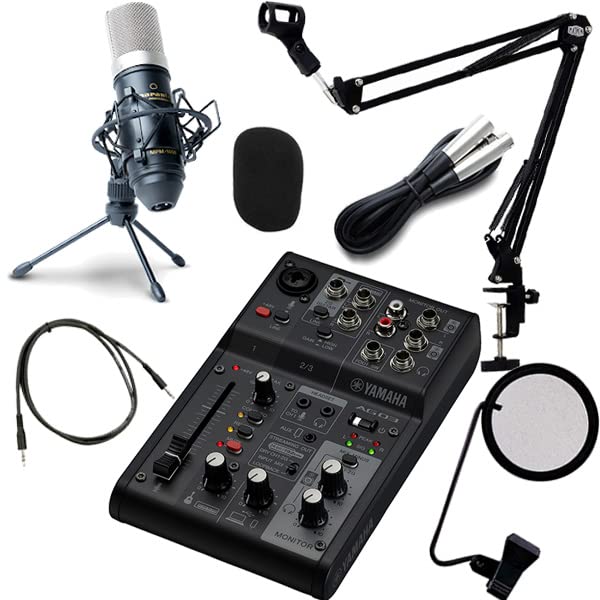 Amazon.co.jp: YAMAHA ミキサー AG03MK2 B(黒) + コンデンサーマイク 