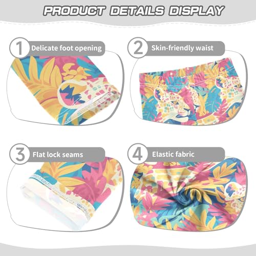 KLL Bright Colors Leopard Pattern Toddler Baby Girl Cotton Pants Soft Full Length Dance Pants Sports3