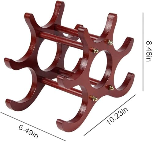 Meech Estante de vino de mesa para gabinetes de cocina, puede contener 6 botellas de estante de vino pequeño, caja de almacenamiento de vino de