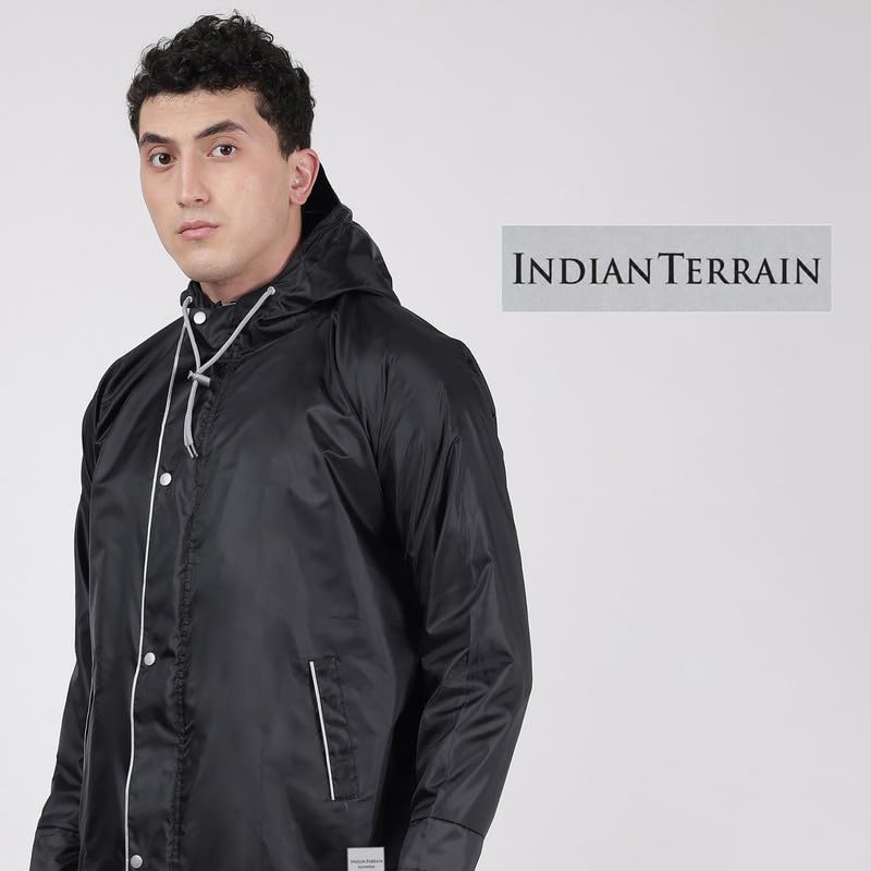 Image of Indian Terrain Men's Rain Coat with Pant and Pocket waterproof and heavy duty