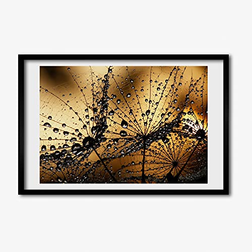 Peinture photo affiche graines de pissenlit avec cadre MDF 60x40 cm