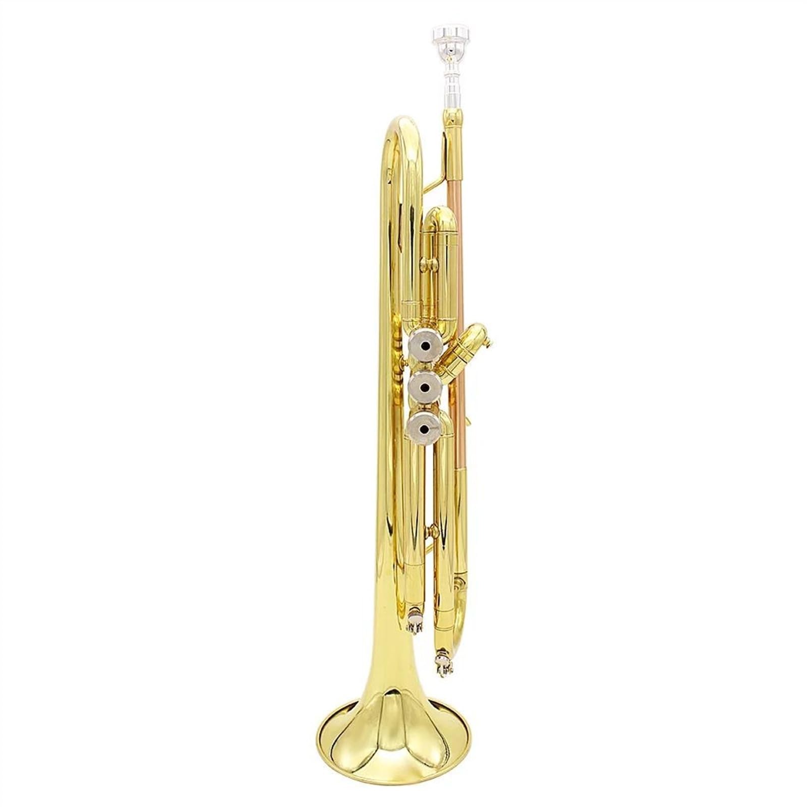 Trąbki Profesjonalna Muzyczna Trąbka Bb B Flat Brass MateriałRękawiczki Do Instrumentów Etui Na Pasek(Phosphatecopper)