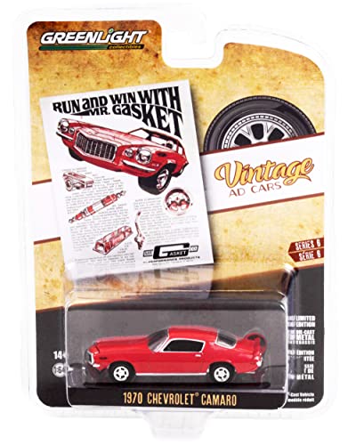 Modelo a escala 1:64 Chevy Camaro rojo vintage miniatura 1