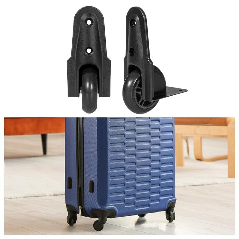 2 Pieces Luggage Directional Casters Wheels Replacement Roller Lightweight Multipurpose Black Color PVC Repair Parts3