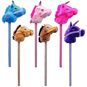 Treasure Cove Hobby Stick Horse with Sound CT25028768GNR – 28.5-Inch Toy Riding Hobby Horse for Toddlers – Assorted Colors