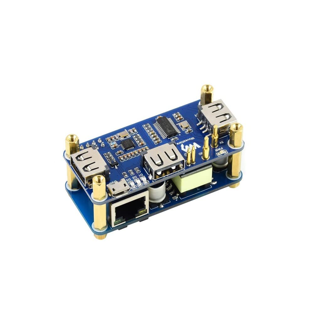 PoE Ethernet/USB HUB HAT for Raspberry Pi Zero, 1x RJ45 10M/100M Ethernet Port, 3x USB 2.0 Ports, 802.3af-Compliant, Power over Ethernet USB HUB HAT Expansion Board for Raspberry Pi Zero W 2W H-image-40