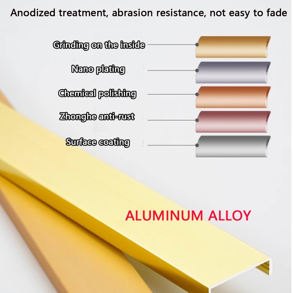 U-kształtna aluminiowa taśma ochronna krawędzi do naprawy szafek, 47-calowa taśma krawędziowa do mebli DIY, metalowe osłony krawędzi do stołów, krzeseł i blatów, 2 szt.(White,15mm)
