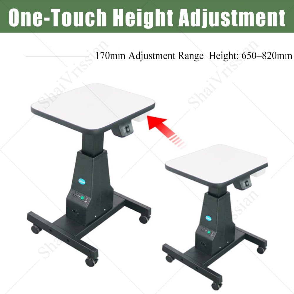 Mesa Examen Motorizada con Altura Ajustable Y Cajón Almacenamiento para Uso Profesional,Mesa Elevadora óptica Uso Rudo (165 LB / 75 Kg),con Cajón,para ópticas White