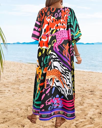 Nidoul Kaftan Dresses for Women Plus Size Bathing Suit Cover Up Long Swimsuit Coverup Swim Summer Beach Caftans Loungewear2