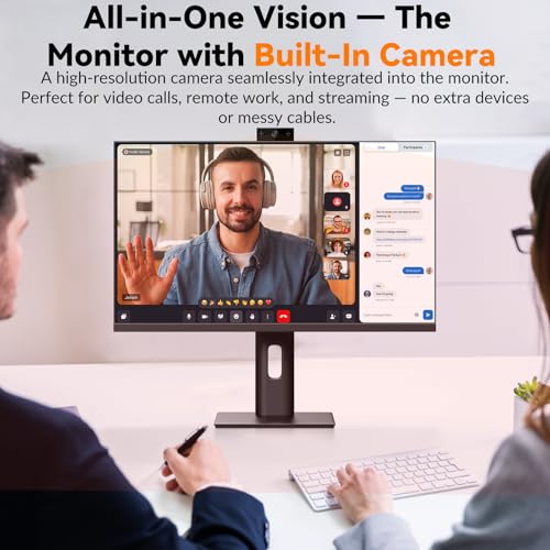 Image of Touchscreen Monitor 27 Inch 2K 100Hz Gaming Monitor with Webcam, QHD 2560x1440 IPS PC Monitors, 10-Point Multi Touch Screen Computer Monitors, with USBC HDMI Ports, Built-in Speakers