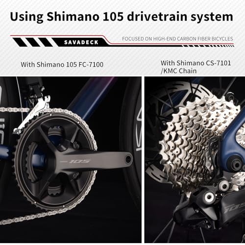 SAVADECK Carbon Fibre Road Bike, Hydraulic Oil Disc Bike