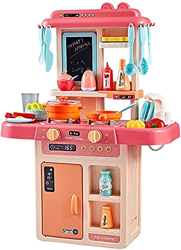 NAYMITA INNOVATION Kitchen Set for Kids Girl 36-Piece Kitchen Set, Smoky, Music,Real Water Tap, Actually Fell of Kitchen for Your Kids Best Gift for Girls (36 pcs)(Multicolor)
