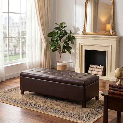 Image of Ottoman with Storage, 51 Inch Large Ottomans Storage Bench