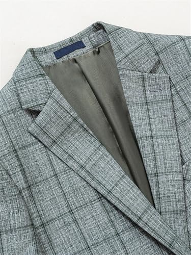 Men's Four Seasons Plaid Casual Suit Jacket Single-Breasted Slim Fit Everyday Blazer4