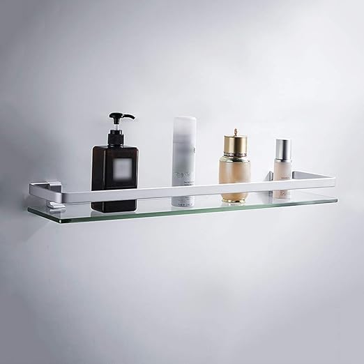 Etagère salle de bain métal et verre blanche - Stylez - Maison