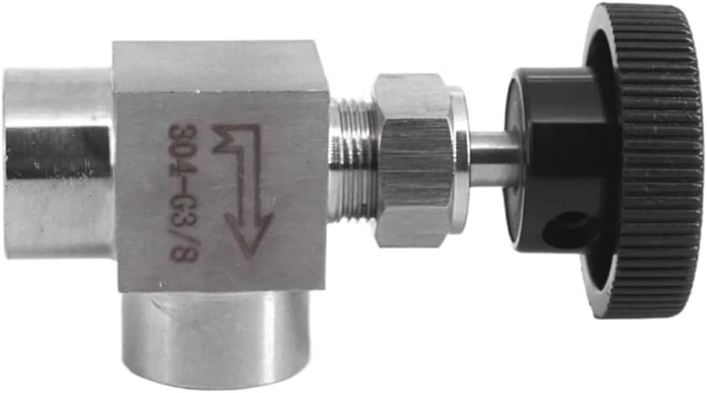 1pcs 1/8" 1/4" 3/8" 1/2" BSPT NPT Female Elbow 90 Degree Angle Needle Valve Crane Elbow 304 Stainless Flow Control Water Gas Oil(3/8",NPT)