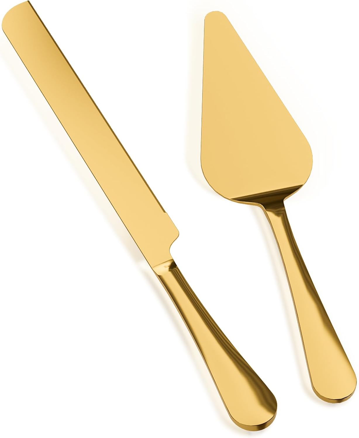 Cake Cutting Set for Wedding, Elegant Wedding Cake Knife and Server Set in Extra Large, Premium Thickened Stainless Steel Cake Cutter for Birthday, Anniversary and etc. Gold