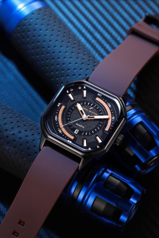 Image of Daniel Hechter Paris Rivoli Collection Modern Analog Watch for Men with Octagon Dial and Silicon Band-DHM1003