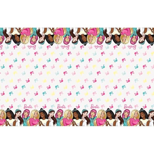 Image of Unique Barbie Rectangular Plastic Table Cover 54 x 84