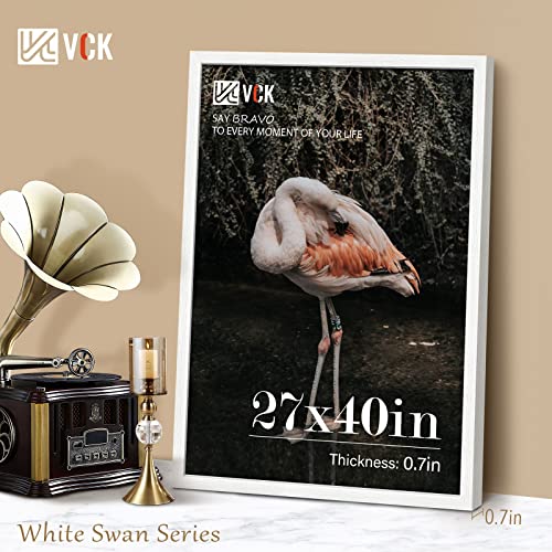 Image of VCK 27x40 Poster Frame Solid Wood white 3 Pack Picture Frames 27 x 40 Inches with Wall Mounting Hanging