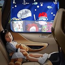 Car Sun Shade for Baby Kids Children 2 Pack Car Side Window Curtain Protector Protects from Sun Glare Heat Blocks UV Rays Glare Car Interior Sun Blocker Blind Blue