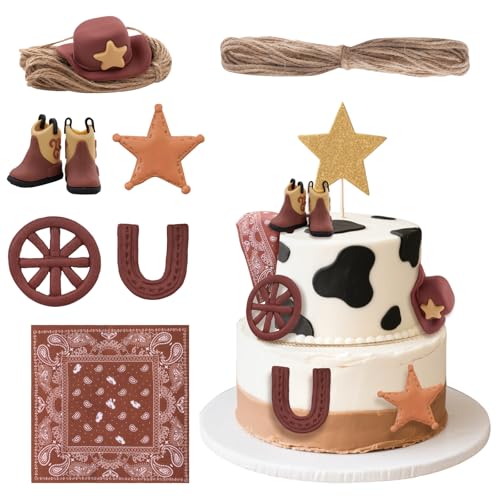 cnomg Cowboy Cake Decorations Cowboy Boots Cake Topper Cupcake Toppers Cowgirl Western Theme Baby Shower Party