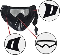 Vista 4 de Máscara de paintball, máscara de Airsoft, máscaras tácticas, equipo de cara completa con gafas