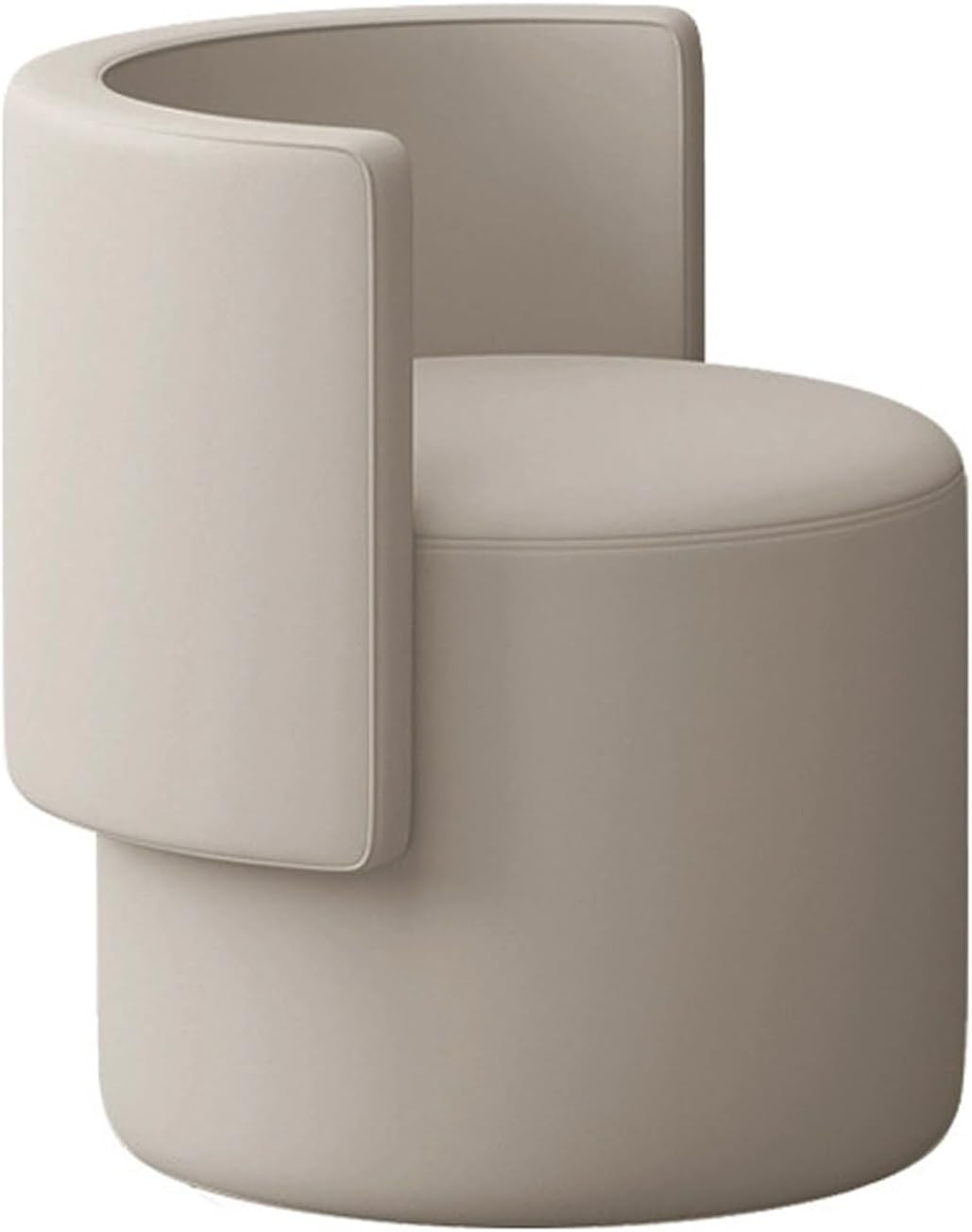 360° Swivel Vanity Chair, Leather Makeup Chair with Backrest, Upholstered Ottoman for Living Room, Home Office(B Fixed Style)