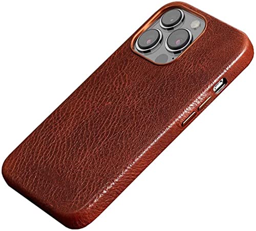 Étui antichoc iPhone 13 Pro Max en cuir marron contre les rayures