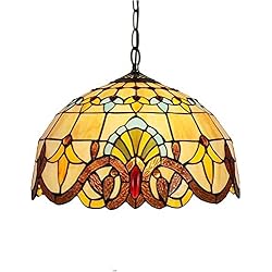 Lamparas Antiguas De Techo Cristales Tiffany Techo Antiguo, Lámpara De Araña De Cristal De Estilo Europeo Rural E27, Comedor Lámpara De Techo De Barra De Techo,2 Luces,40 Cm (16 Pulgadas)
