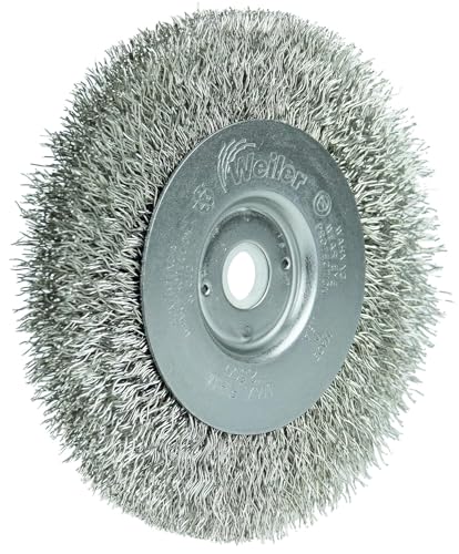 Image of Weiler 00134 4 inch Narrow Face Crimped Wire Wheel, .0118 inch Steel Fill, 1 /2 inch-3 /8 inch Arbor Hole, Made in The USA (Pack of 2)