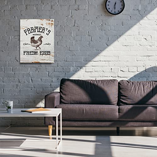 Country Farmhouse Wall Art Canvas-Farmer's Market Fresh Eggs Retro Style Canvas Prints Framed Wall Art For Home Bedroom Kitchen Dining Room Wall Décor #TOP4