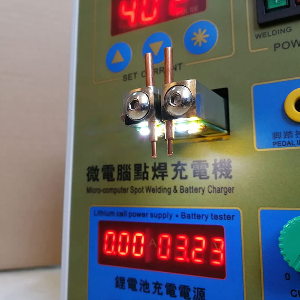 Puntatrice a Doppio Impulso, Saldatrice a Batteria al Litio 18650, con Funzione Test di Carico e LED