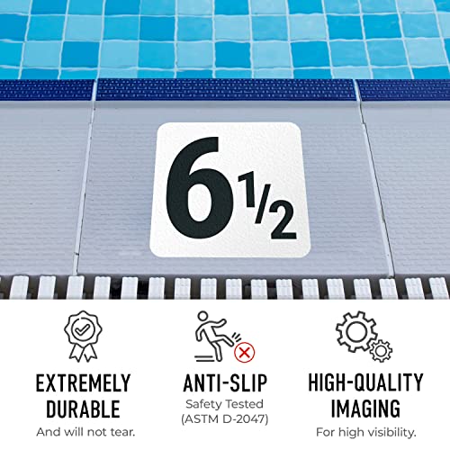 Marcador adhesivo de profundidad para piscina de 6x6 pulgadas miniatura 2