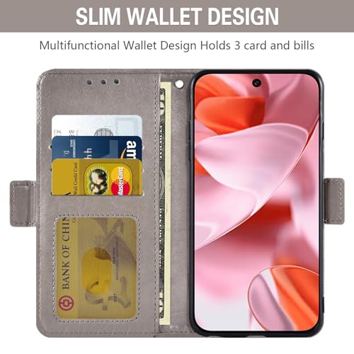 Coque Google Pixel 9 Pro 5G étui portefeuille rabat porte-carte de crédit dragonne support folio - 3