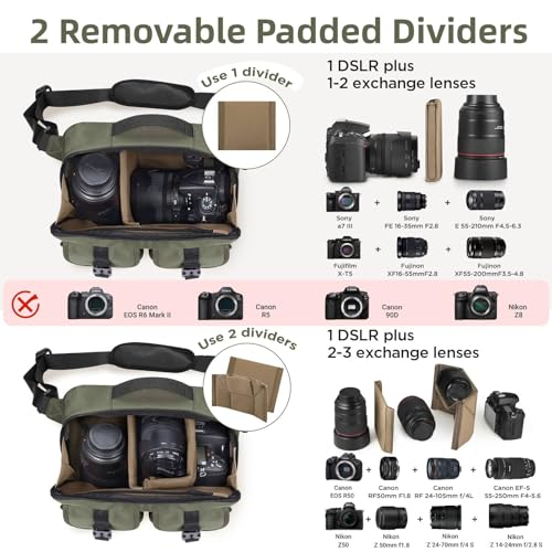 Bolso Bandolera para Cámara DSLR Verde miniatura 2