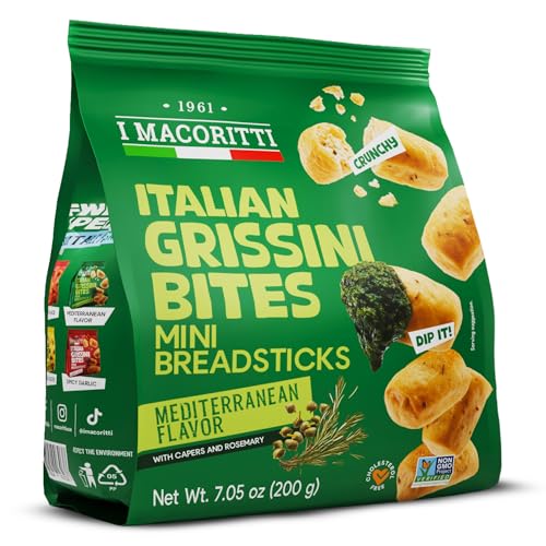 I Macoritti Italian Grissini Bites Mediterranean Savory Flavor with Capers